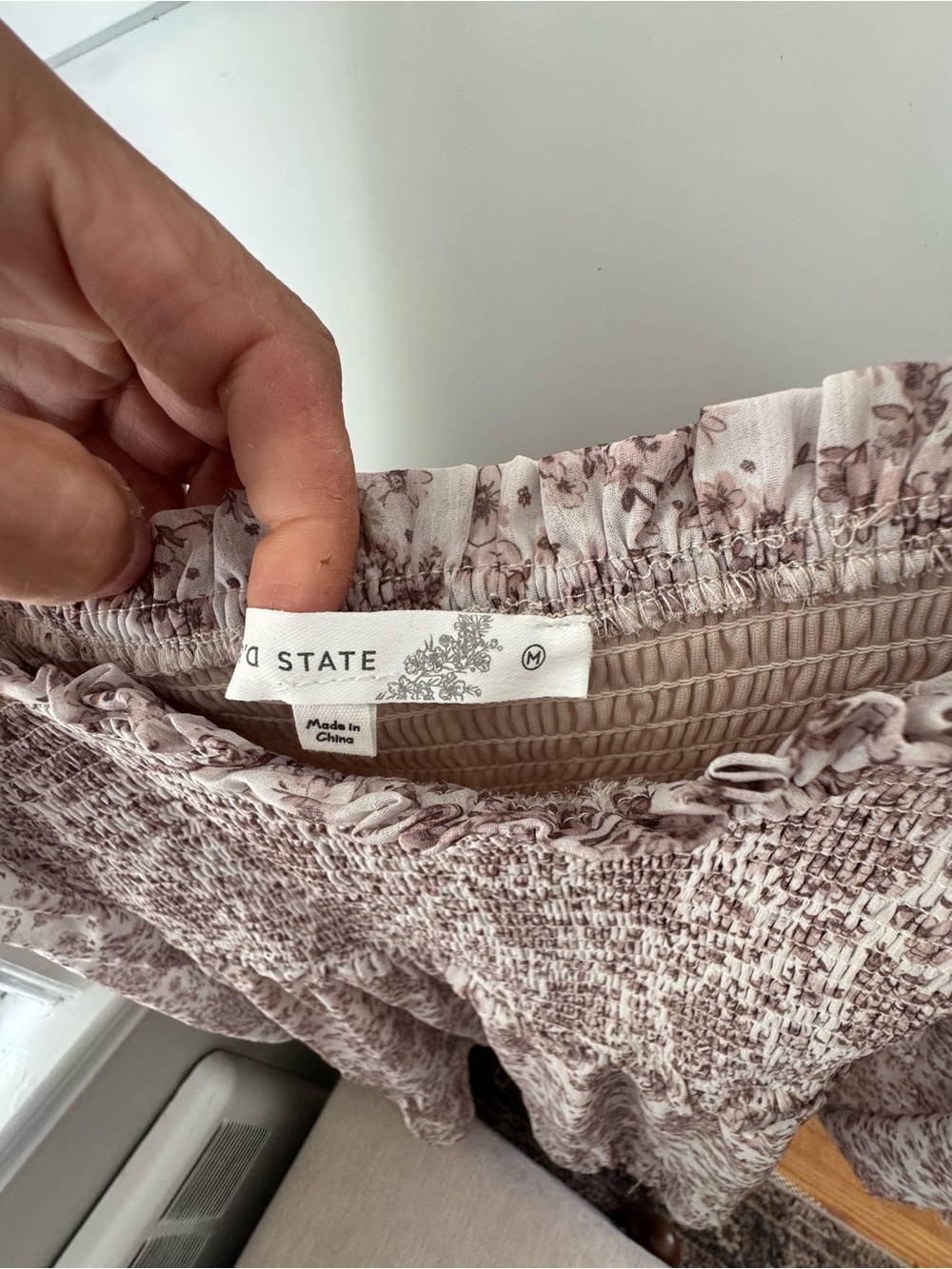 Altar'd State Cream Mini Dress with Taupe Floral - Picture 4 of 5